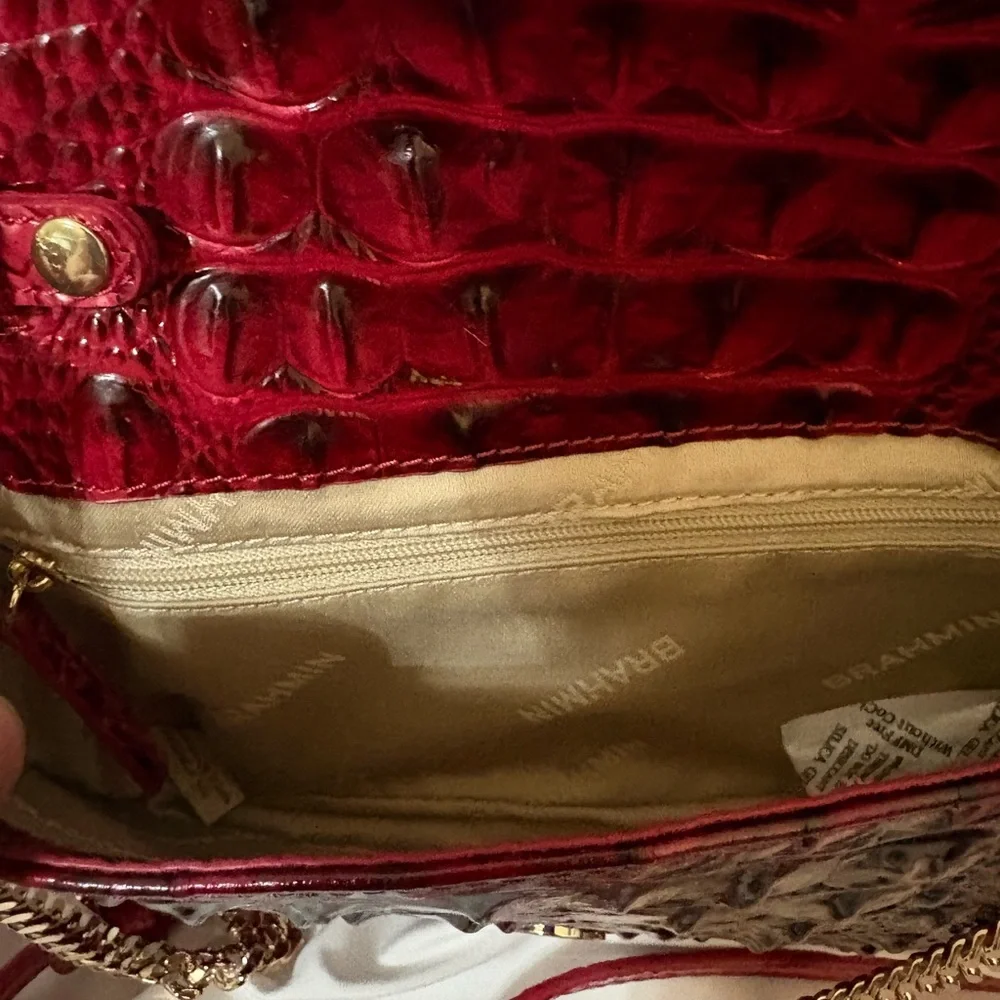 Brahmin Wendy in Merlot Ombre Melbourne Croc-Embossed Crossbody Bag NWT & dusty - Picture 7 of 8